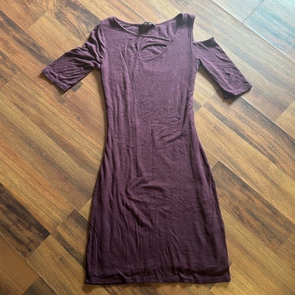 Goldray Size Small Purple Double Knit Dress Off the Shoulder - Picture 5 of 10